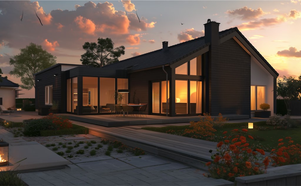 Willowbrook residence at dusk